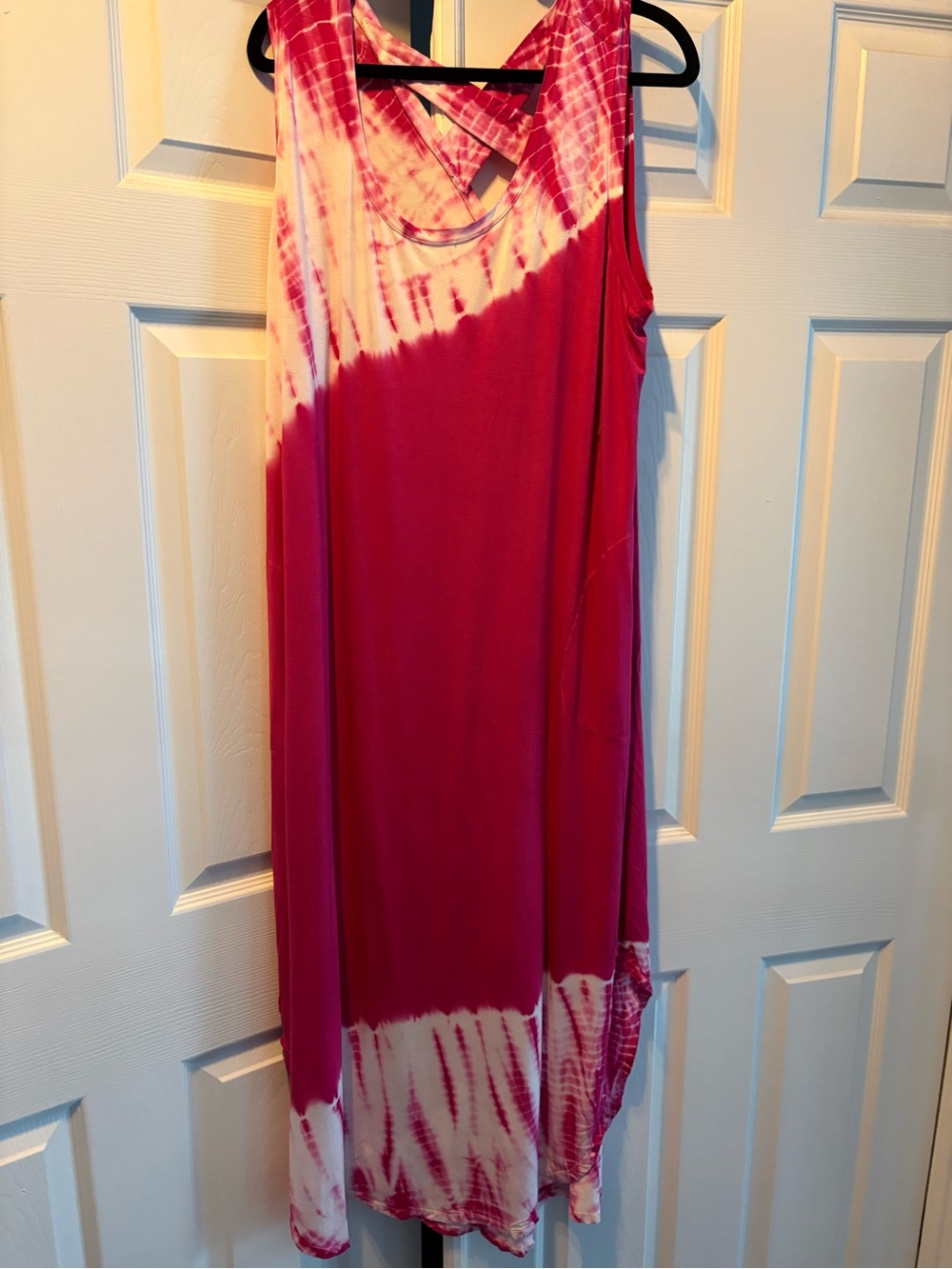 Lane Bryant Pink and White Tie-Dye Maxi Dress